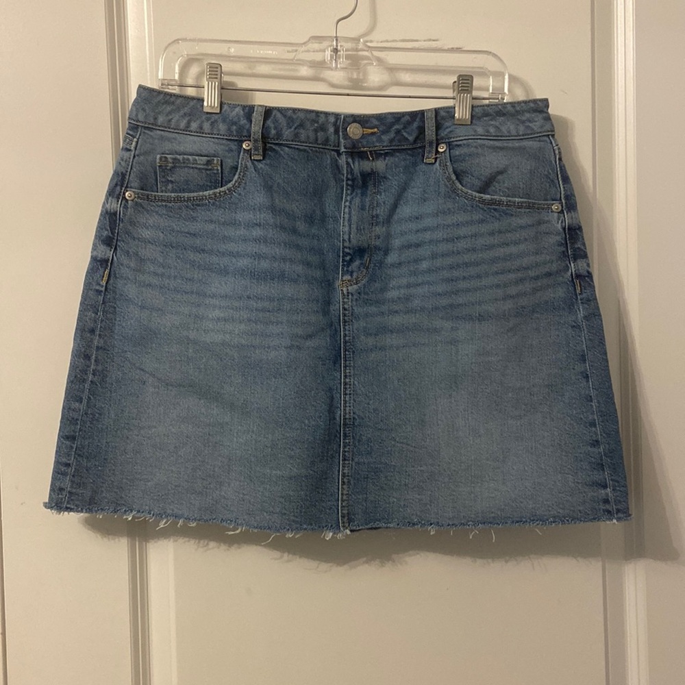 Loft Jean Skirt with Raw Hem Size 12